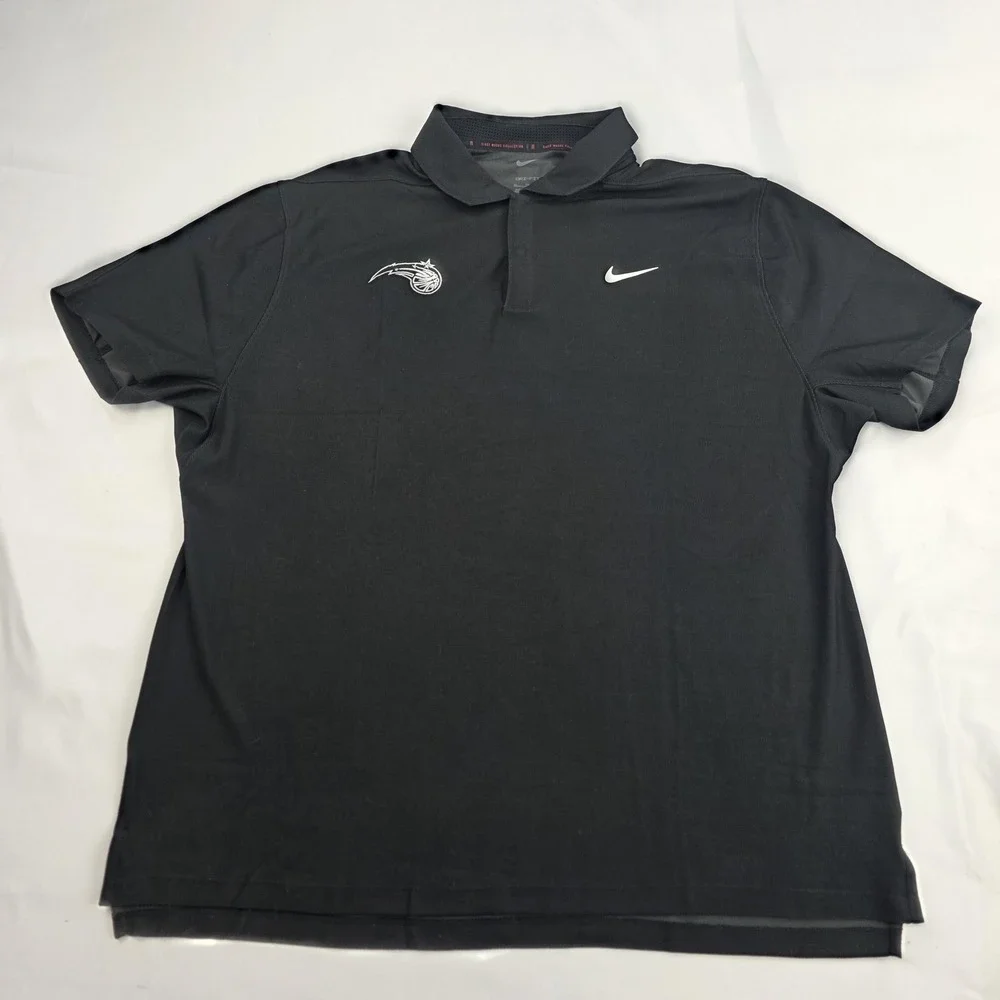 Orlando Magic Shirt Polo Mens XL Black NBA Basketball Nike Dri Fit Tiger Woods